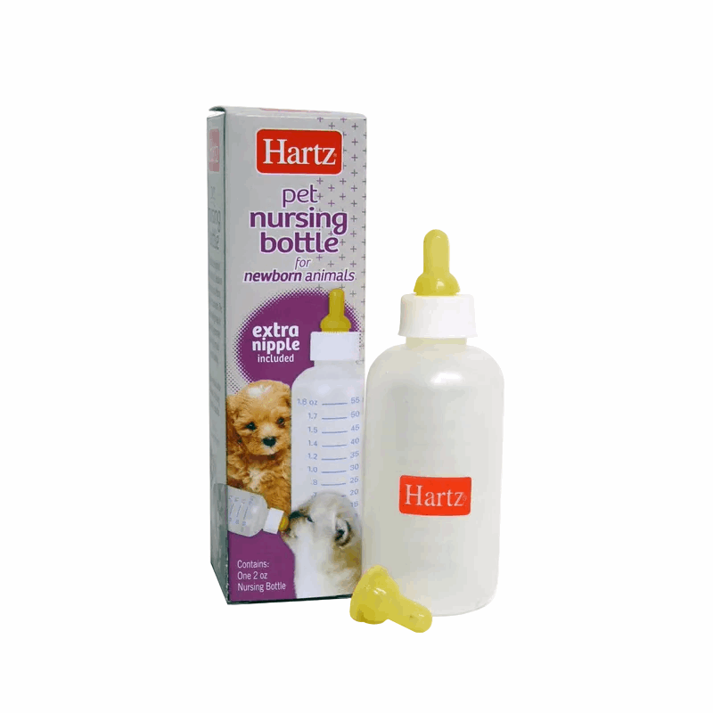 Hartz pet nursing bottle with packaging on a white background